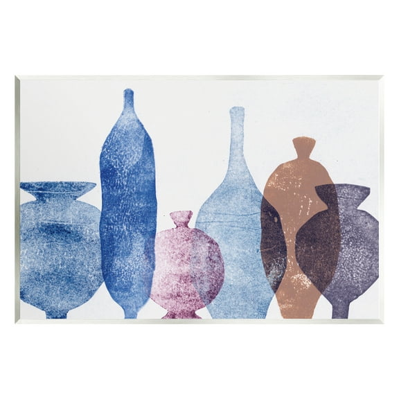 Stupell Industries Blue Layered Vases Contemporary Abstract Painting Unframed Art Print Wall Art