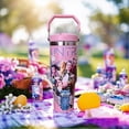 thumbnail image 3 of Demon Hunter Tumble With Straw & Handle, 30oz Stainless Steel Vacuum Tumbler Idol Girl Group Huntrix Thermo Cup for Kids Fans, 3 of 5