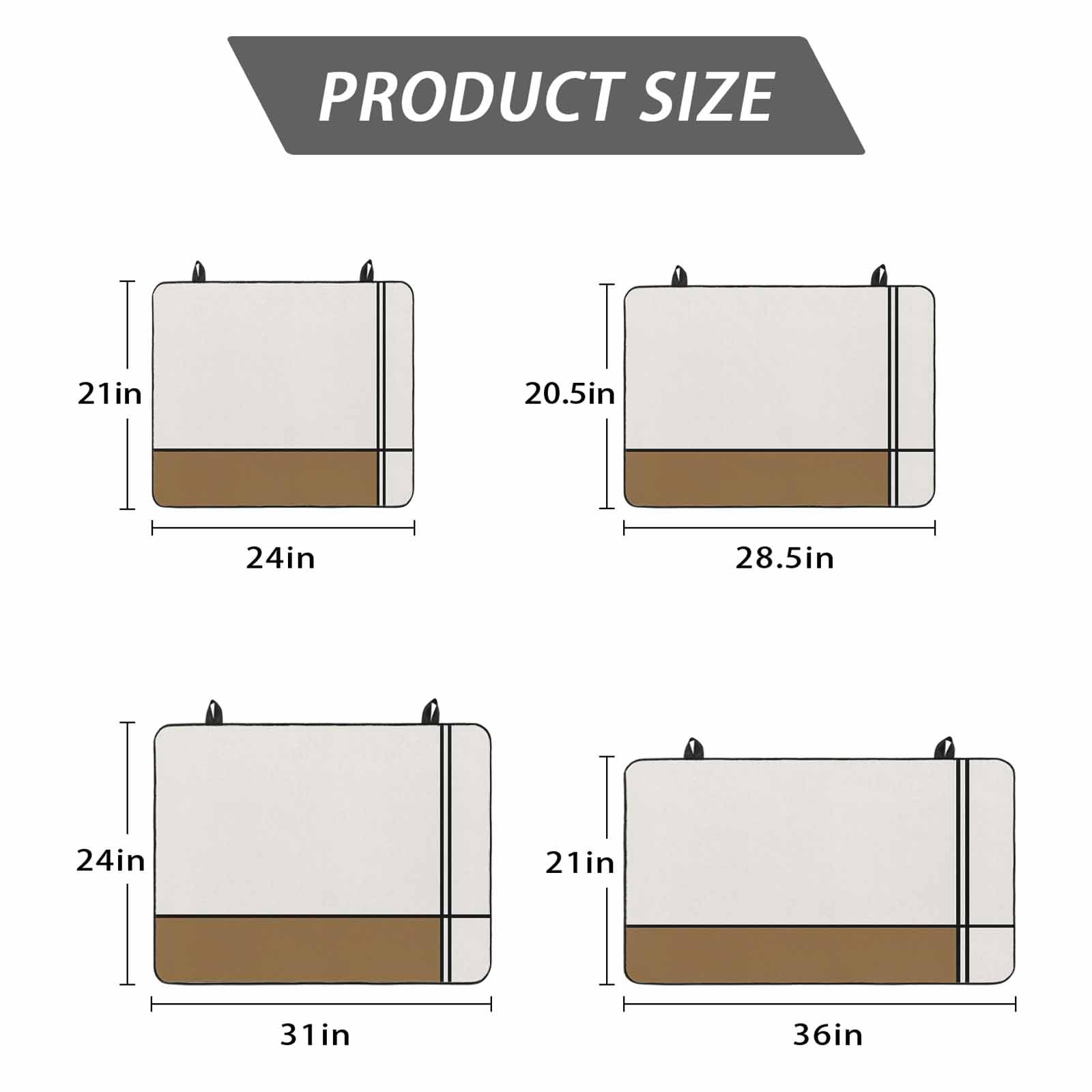 Vintage Brown, Stove Top Cover for Electric Stove, Heat-proof & Non Slip Glass Top Stove Cover Protector, Abstract Geometric Patchwork Stripes Art Kitchen Flat Cooktop Rubber Mat 36x21 Inches