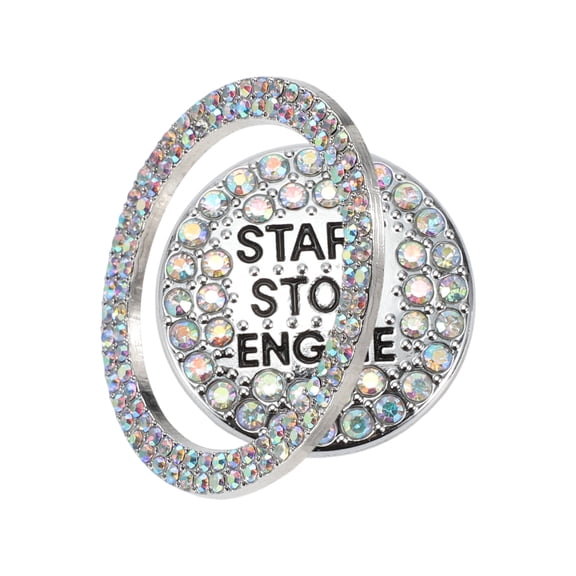 Unique Bargains Car Push Start Button Cover, Engine Push Button Protection Cover Universal for Car Stylish Alloy 3.8cm Multicolor
