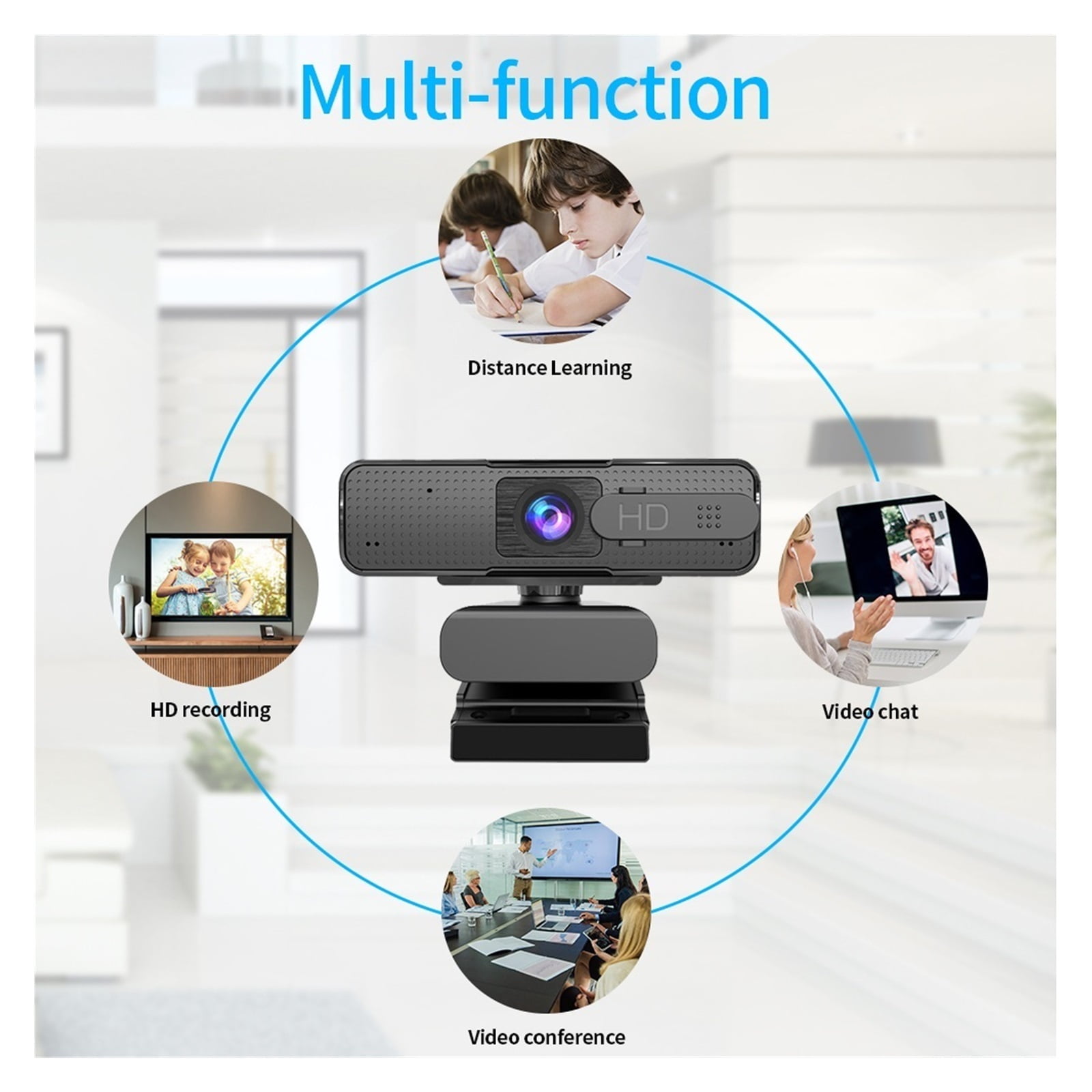 Webcam 1080p Webcam Cover Auto Focus Web Camera With Microphone Web Camera For Computer Video Calling For Conferencing, Live Streaming, Recording ,HD Video
