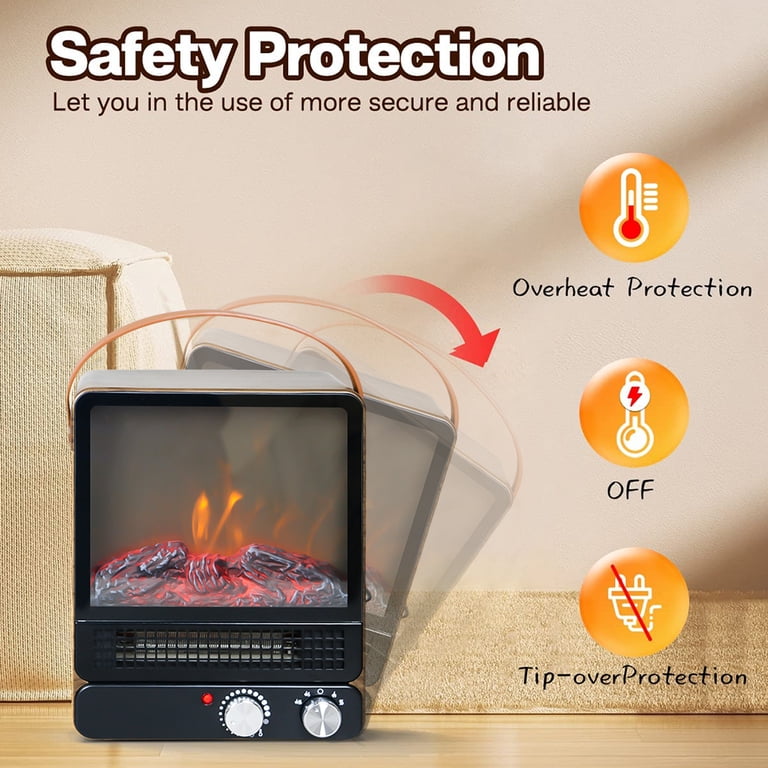 Freestanding Electric Heater Fireplace, 3D Portable Electric Heaters for  Indoor with Realistic Flame Effect, 4 Stable Legs, Space Heaters Fireplace  Heater for Indoor Use, Q6633 - Walmart.com