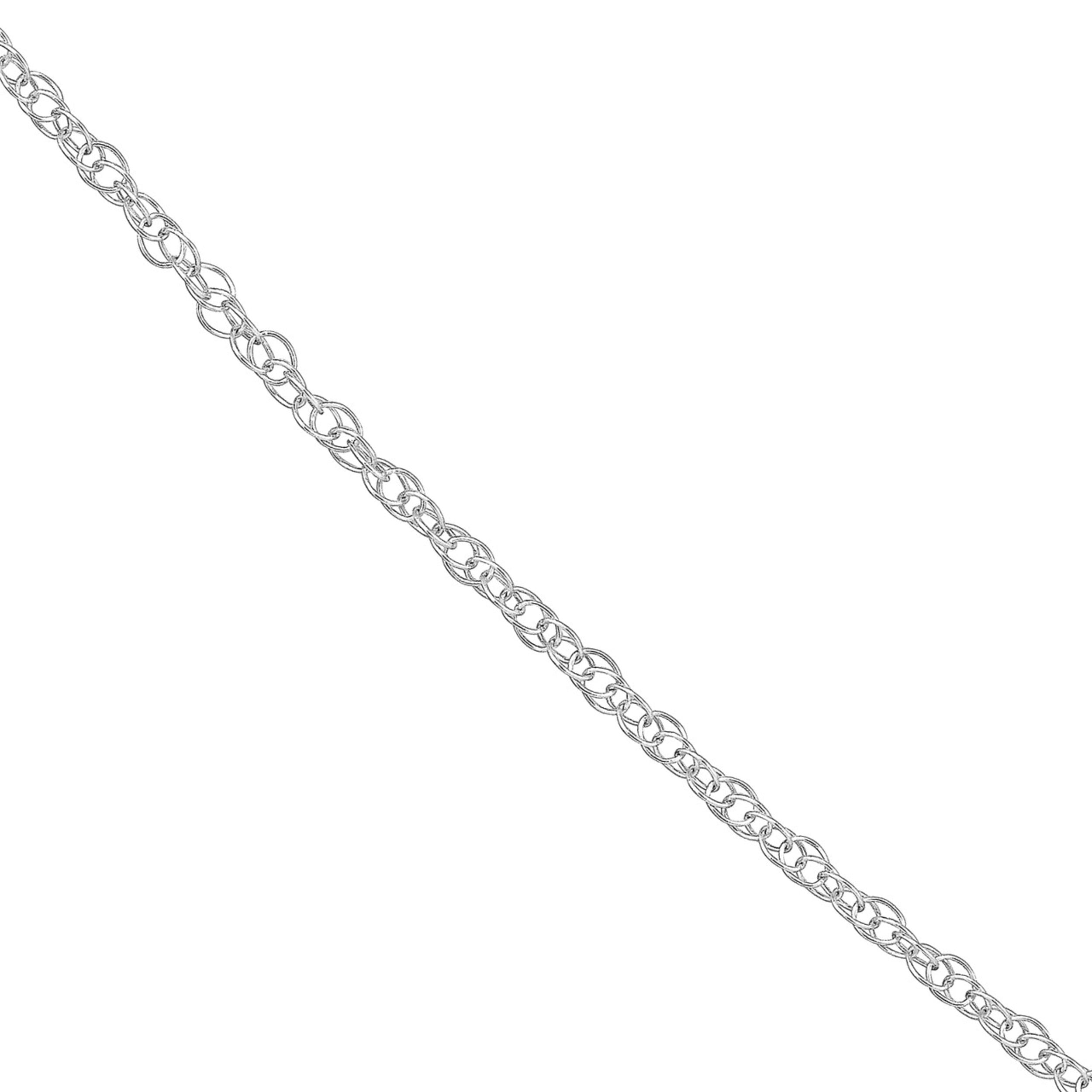 10K White Gold 16" 1.20mm Replacement Rope Chain Necklace w/ 5.5mm Spring Ring - Women
