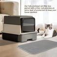 thumbnail image 2 of Cat Litter Box + Mat, Fully Enclosed Large Covered Kitty Toilet with Drawer Tray & Top Sifting Grate, Odor Control Design, 21.7*13.8in, 2 of 5