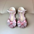 thumbnail image 2 of ZACPNCV Girls Sandals Close Toe Cute Bow Princess Girls High Heels Sparkly Summer Dress Shoes Sandals for Toddler Pink 4-5 Years, 2 of 5
