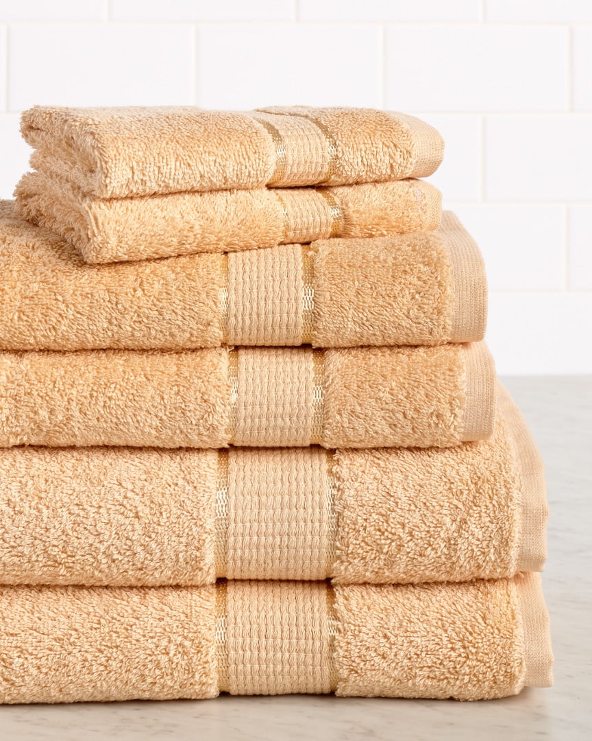 Premium 6 Piece 650 GSM 100/% Cotton Towel Set Straw Hotel Quality Super Soft and Highly Absorbent HomeCrate