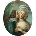 thumbnail image 2 of Jean-Frédéric Schall 15x17 Black Ornate Wood Framed Double Matted Museum Art Print Titled - Couples Embracing.Tif”, 2 of 5