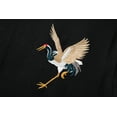 thumbnail image 2 of Streetwear Japanese Harajuku Tshirt Short Sleeves Shirt Embroidery Flying Cranes Urban Fashion Tee, 2 of 5