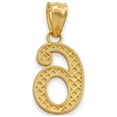 thumbnail image 2 of 10K Yellow Gold Diamond Cut 0 to 9 Number Charm Pendant (6), 2 of 3