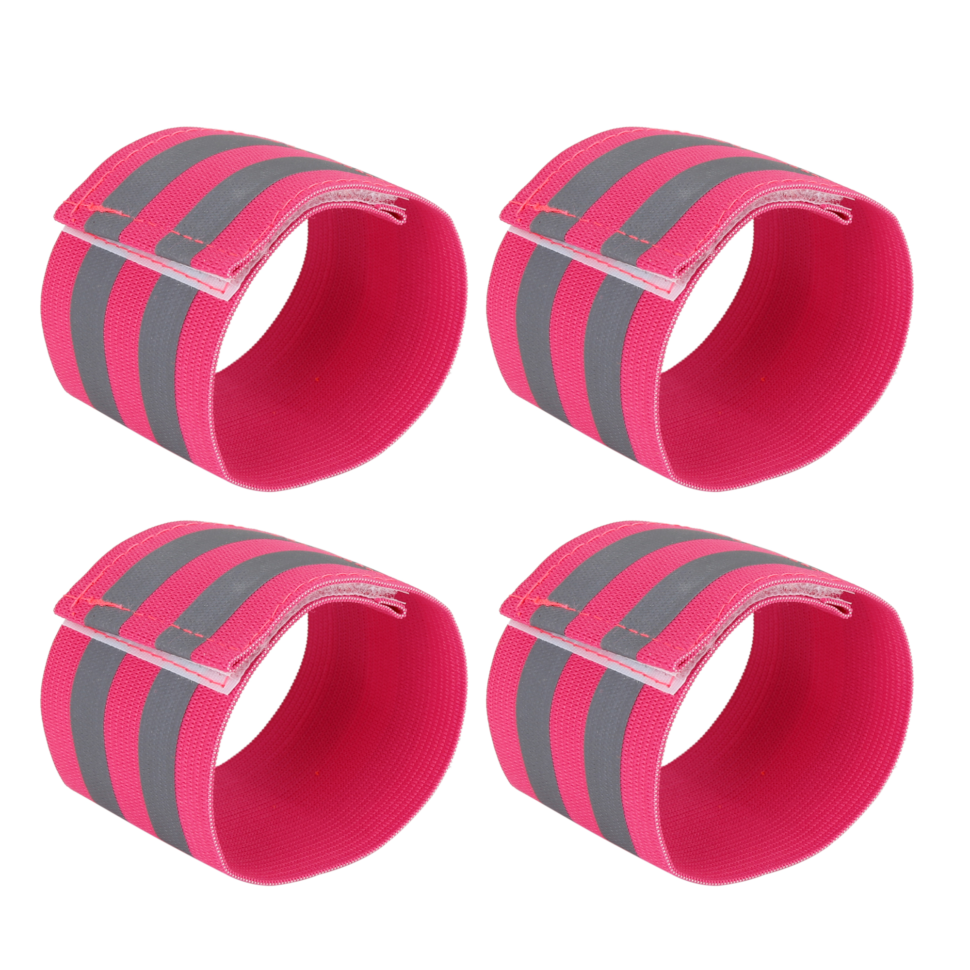 4 Pcs Pink Reflective Bands for Wrist Reflective Wristbands High