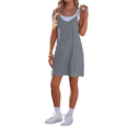 thumbnail image 2 of Robe d'Été pour Femmes 2025 Sans Manches Décontractée Mini Robe à Bretelles Spaghetti Robes Courtes avec Poches Gris Pâle m, 2 of 8