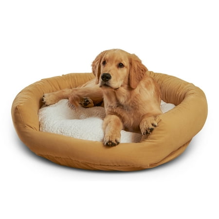 Happy Hounds Murphy Deluxe Donut Dog Bed, Cream, Medium (32 x 32 in.)