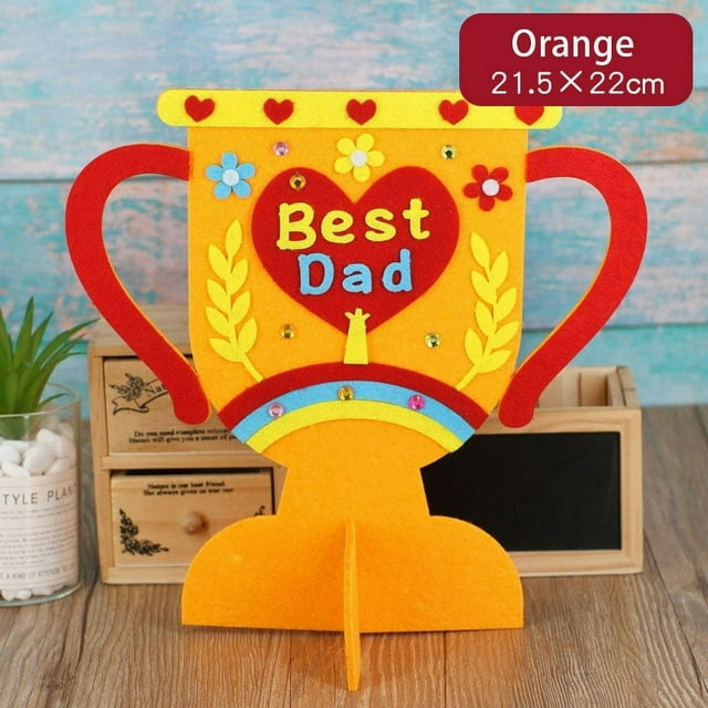 1PC Father‘S Day Handmade Diy Trophy Children Make Creative Educational Toy Dad Gif