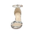 thumbnail image 6 of BLISSFUL STEP Women's Snake Printed Block Heel Ankle Strap Sandals White Snake 7.5, 6 of 7