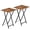 Rustic Brown + Black, variant on Folding Tv Tray Tables Set Of 2 Side Table For Small Space Industrial Snack Eating At Couch Stable Metal Frame Easyembly Saving Marble And Dm25bz01