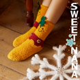 thumbnail image 3 of Nituyy Christmas Fuzzy Socks for Kid, Novelty Colorful Patterns Child Long Stockings with Bag, 3 of 6