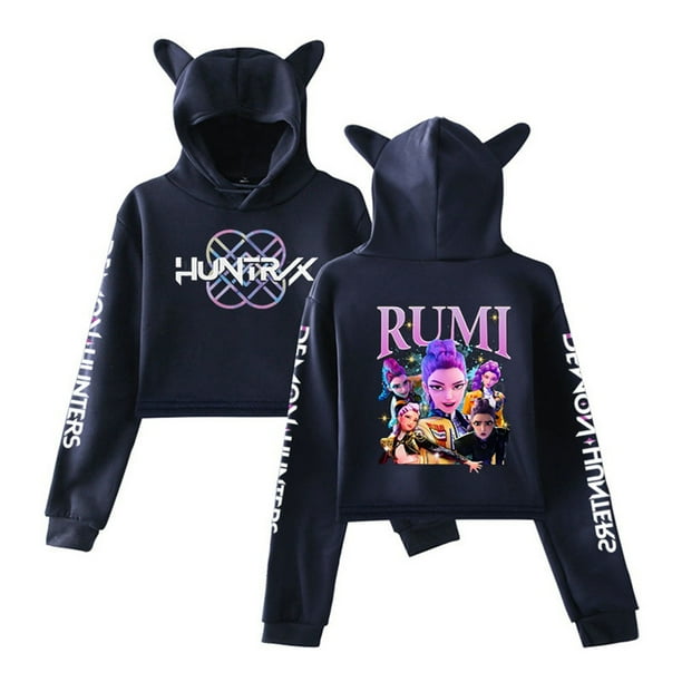 Pop cazadora para niña Hooded Sweatshirt Women's Cat Ear Hoodie ,Soft Streetwear Pullover ,Cute Long Sleeve Tops for Fall Winter (Navy)