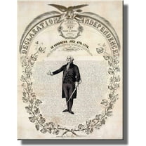 Declaration of Independence George Washington Vintage Picture on Stretched Canvas, Wall Art Décor, Ready to Hang!