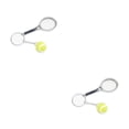 thumbnail image 4 of Inteprter Paquete de 6 llaveros de raqueta de tenis, decoración deportiva, llavero multicolor, suministros para llavero, regalos, novias, esposa Plata 2Conjunto, 4 of 6