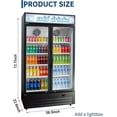 thumbnail image 6 of 34.8 Cu.ft Commercial Beverage Fridge, Double Glass Door Display Refrigerator with Adjustable Shelves, Customizable LED Lightbox & Frost-Free System, Beverage Cooler for Restaurant Bar Store, Black, 6 of 8