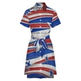 thumbnail image 5 of Patriotic Stars And Stripes Pattern Womens Shirt Dresses Women'S Short Sleeve Dress Turn-Down Collar Dress A Line Casuall Dress Oversize(XS-6XL), 5 of 7