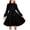 Black, variant on Arshiner Girls Fall Long Sleeve A-Line Dress Elegant Formal Occasion Tiered Swing Dress with Belt