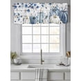 thumbnail image 2 of Thanksgiving Fall Valances for Windows Blue Maple Leaf Pumpkin Wood Grain Kitchen Valance Curtain Rod Pocket Small Curtains for Cafe Bathroom Laundry Basement 54" x 18", 2 of 8
