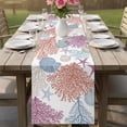 thumbnail image 4 of Red Blue Coastal Table Runner 72 Inches, Coral Conch Starfish Nautical Ocean Bed Runner Dresser Scarves Tabletop for Indoor Outdoor Parties/Ceremony/Banquet, 14" x 72", 4 of 9