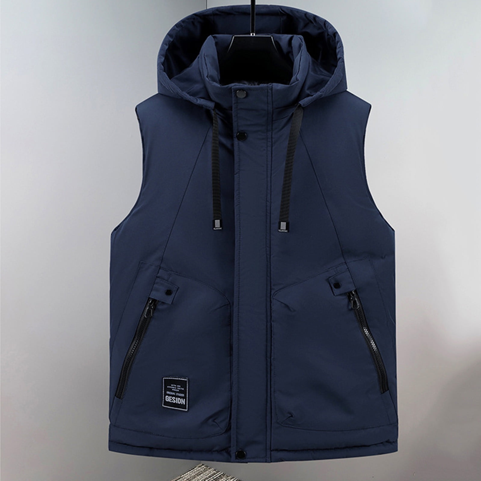 ZACPNCV Mens Lightweight Softshell Vest Windproof Sleeveless Jacket Zip Up Fleece Lined Vest Outerwear for Golf Running