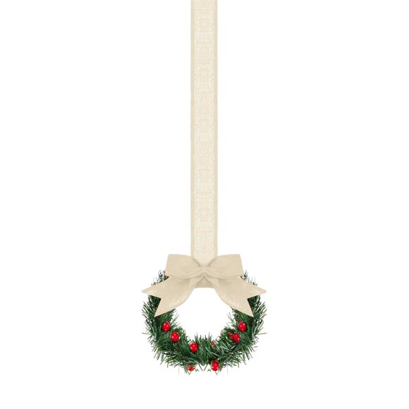 up to 60% off Gifts Iumwxz 6pc Christmas Cabinet Wreath Ribbon 3.94 Inch Mini C Window Christmas Wreath With Berry Bow Christmas Discounts! Thanksgiving Day