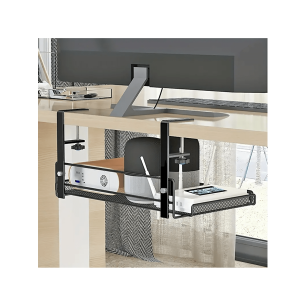 1pc Under Desk Cable Management Tray. Wire Cord Power Charger Socket Shelf Rack Organizer. Cord Concealer Box Without Drilling