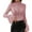 Pink, variant on Mesh Top for Women Trendy Long Bell Sleeve Shirt Mock Neck Sheer Blouse See Through Floral Lace Tops