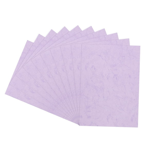 100Pcs Leather Texture Paper Binding Covers, Binding Presentation Covers, 8.5x11.5 Inches, 8 Mil 65 Lb, Pale Purple