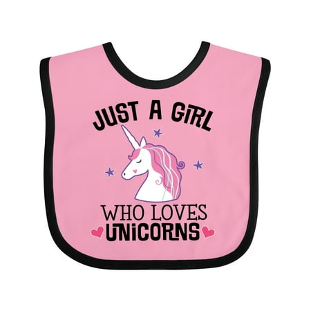 

Inktastic Just a Girl Who Loves Unicorns Gift Baby Girl Bib