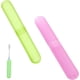 thumbnail image 1 of estuches para cepillos de dientes, estuche portátil para cepillos de dientes, protector para cabezales de cepillos de dientes, apto para viajes y uso doméstico. Amarillo + rosa., 1 of 4