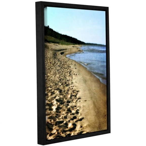 ArtWall Kevin Calkins "Footsteps in the Sand" Gallery-Wrapped Floater-Framed Canvas