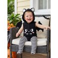 thumbnail image 3 of RUINIXCW Newborn Baby Girl Boy Halloween Bat Costume Infant Spring Fall Winter Cosplay Outfit Sleeveless Hooded Zip Romper Stockings Set, 3 of 10