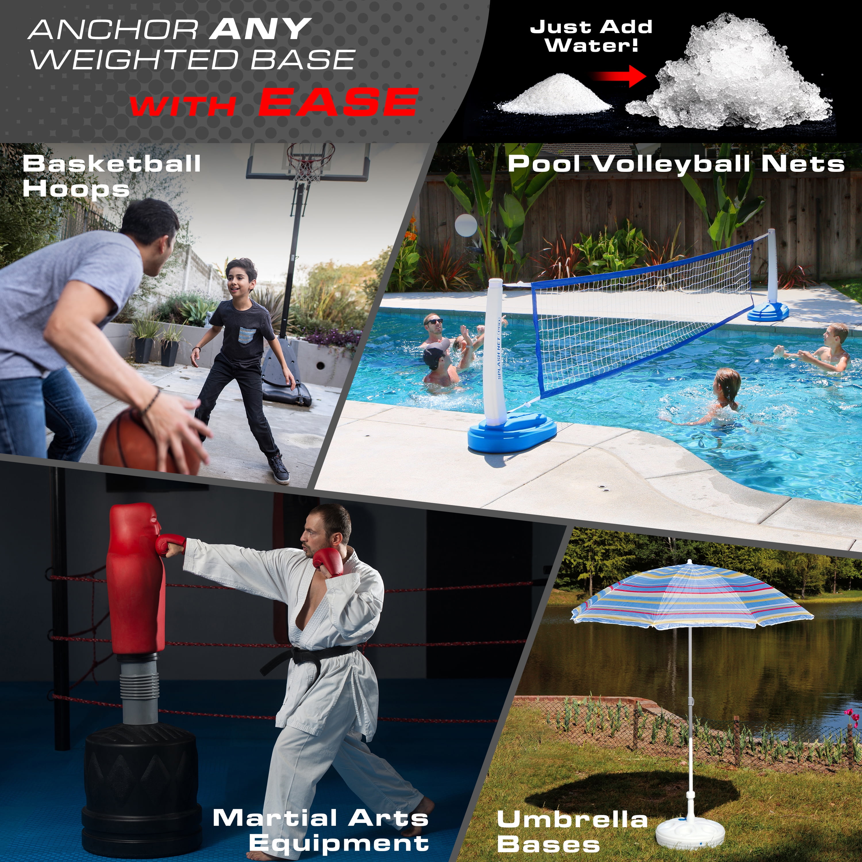 GoSports Sand Gel Weighted Base Filler for Indoor/Outdoor Basketball Hoops, Umbrella Bases, & More - 16 oz, Just Add Water
