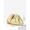 thumbnail image 3 of Women's Metallic Woven Cloud Clutch Bag, Gold, 3 of 5