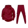 thumbnail image 4 of RUTAYY Men's Outfits Solid Color Hooded Jacket and Trousers with Pocket Drawstring Formal Business Daily Wear Classic Stylish Clothing Sets, 4 of 5