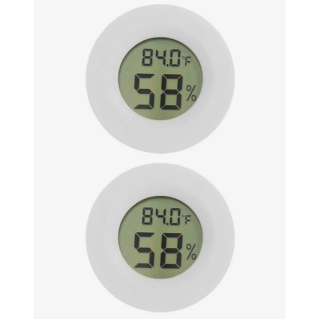Mini Thermometers Hygrometers 2 Pack for Fridge Freezer Indoor Electronic Hygrometer Detector Temperature Humidity White