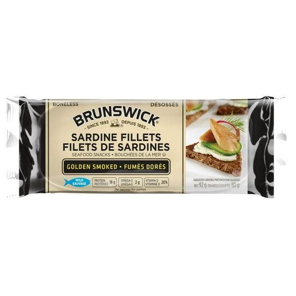 Brunswick Sardine Fillets - Golden Smoked, 92 g