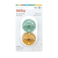 thumbnail image 2 of Nuby 2 Pack Silicone Pacifier with Natural Cherry Shaped Nipple - 0+ Months, 2 Pack, Blue/Grey, 2 of 5