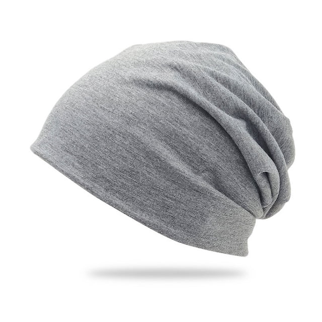 Fatty Farmer 1 unisex double-layer solid color pile cap, thin pullover cap, used for clothing matching, gardening, beach (light gray)