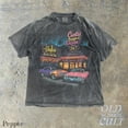 thumbnail image 2 of Retro Curtis Burger & Shake Graphic Print T-Shirt | Vintage 24/7 Diner Scene Tee | Classic Car Lovers Unisex Top, 2 of 6