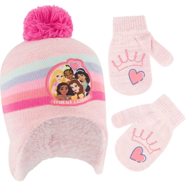 Set de Gorro y Manoplas de Invierno para Niñas Pequeñas Disney Princesas