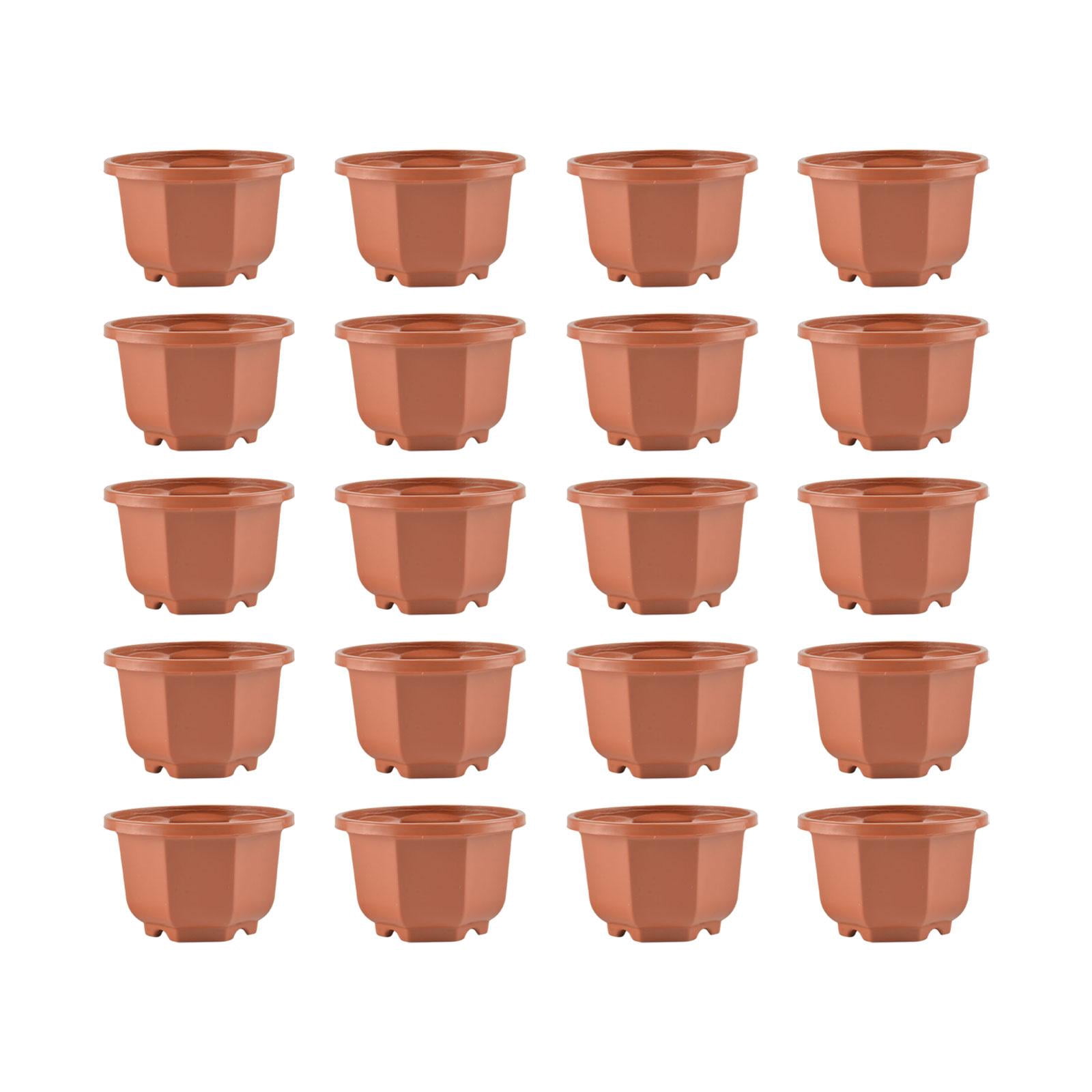 figatia 20 Pieces Flower Pots Planters Containers Modern Decorative Plant Pots with Drainage Holes for Gardening Shelf Indoor Outdoor 13cmx7.5cm