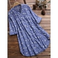 thumbnail image 3 of Coduop Plus Size Floral Print Blouse Women Summer V Neck Beach Dress Blouses Shirts, 3 of 5