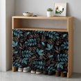 thumbnail image 5 of Teal Leaves Fall Cabinet Dishwasher Hidden Curtains, Privacy Closet Door Curtain, Thanksgiving Botanical Rustic Black Adhesive Dust Proof Under Sink Skirt for Bathroom Kitchen 35"x35", 5 of 8
