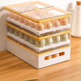 thumbnail image 3 of Nevera Caja De Almacenamiento De Huevos, Nevera De Plástico Caja De Huevos De Almacenamiento 24 Cesta De Huevos, Nevera Contenedor De Almacenamiento De Huevos Con Cubierta Antipolvo Y Asa (Amarillo),1 Afortunado Sencillez, 3 of 5